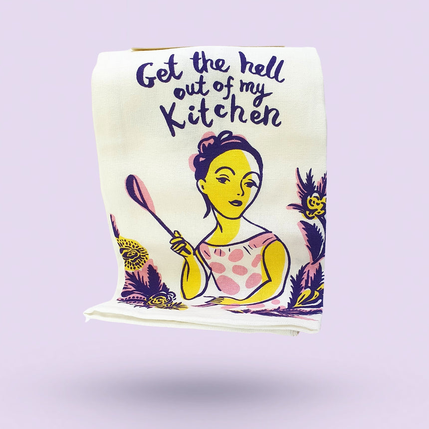 Get The Hell Out Dish Towel by Blue Q - Happy Factory